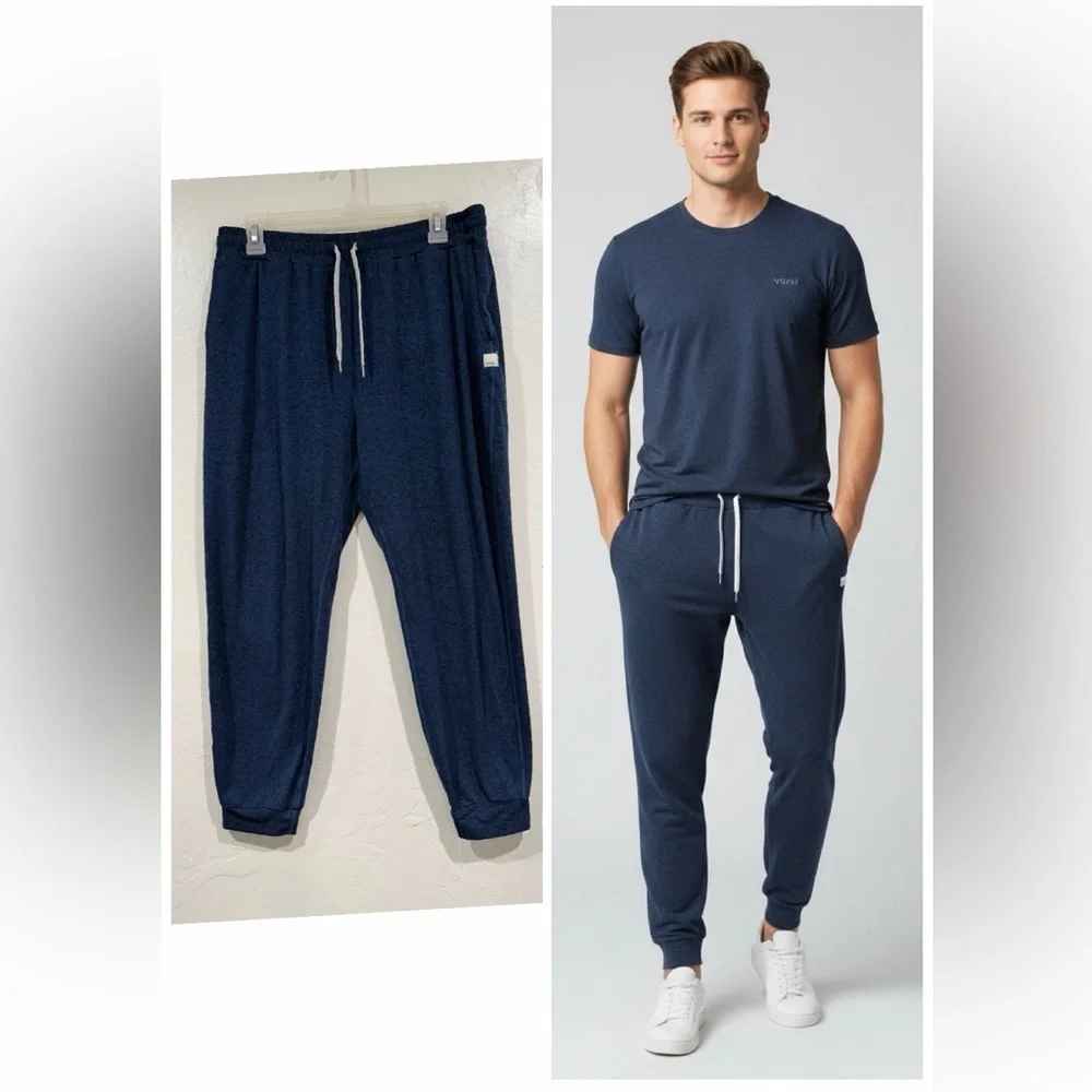 Vuori Men's Deep Blue Performance DreamKnit Joggers Pants Pull-On size XL